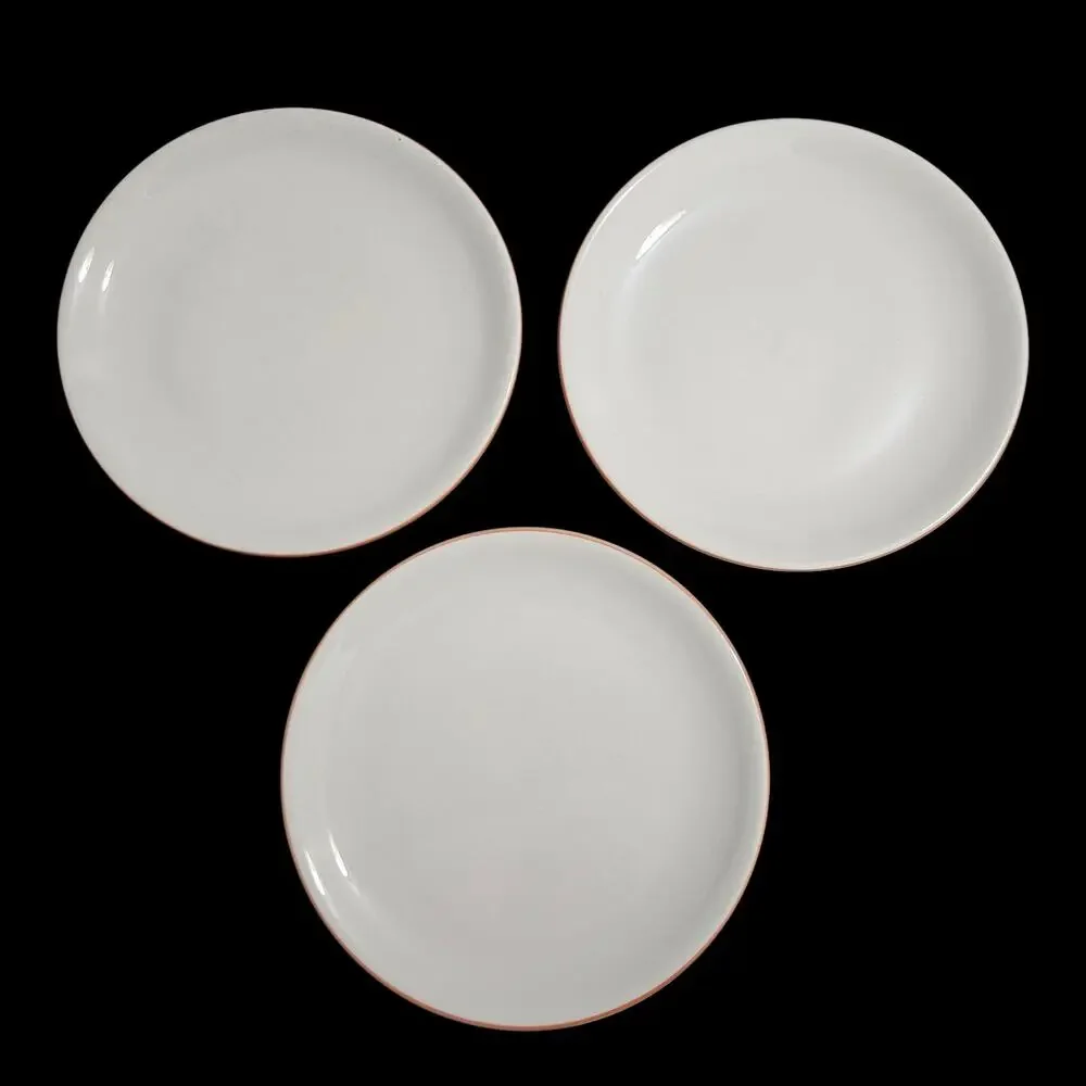 Vintage Syracuse China Coral Rim Salad Plates Set of 3 Restaurant Ware USA 8